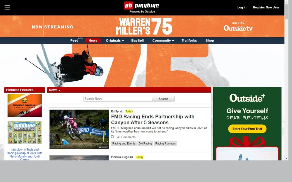 Screenshot of PinkBike